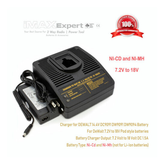 (2)18V 1.5AH Battery+(1)Charger for Dewalt DW9096 DW9095 DC9096 Battery Pack image {3}