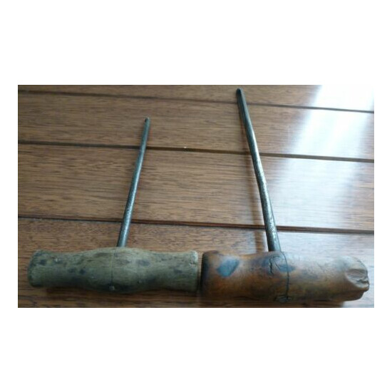 Variety of 7 Collectable Vintage / Antique Bradawls / Awls with Wooden Handles image {2}