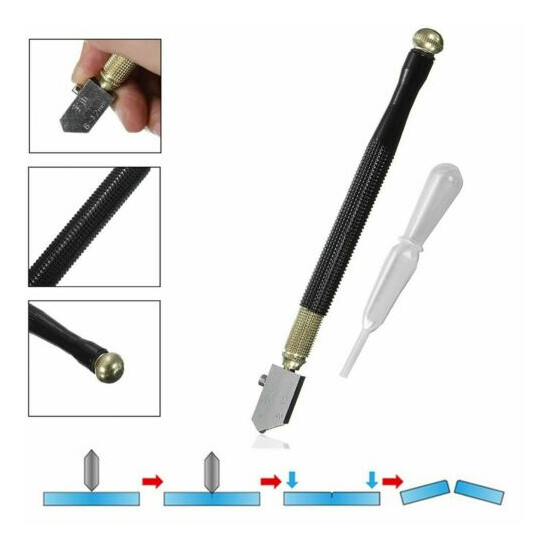 Professional Glass Cutter Oil Lubricated Cutters With Grip Carbide Precision image {2}