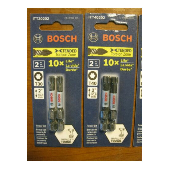 4 Packs (8 Bits Total) Bosch Impact Bits T40, T30, and 2 Packs PH2 NIP  image {3}