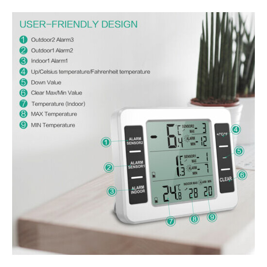 1pc Refrigerator Alarm Thermometer Digital Wireless Fridge Freezer&Temperature image {24}
