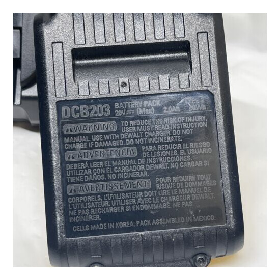 DEWALT SET 20V 2Ah Lithium Battery & Charger Genuine DCB203 + DCB107 SET image {7}