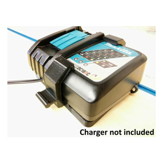Wall Mount For Makita DC18RC Charger With Optional 18V Battery Mounts image {2}