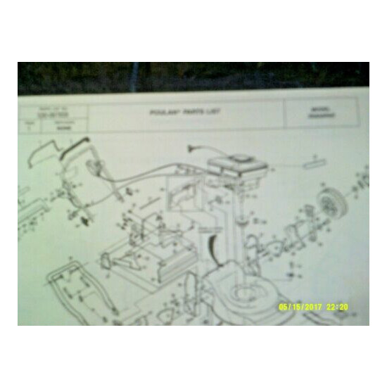 Poulan Walk Mower Model XE850PAR Parts List 530067859 image {1}